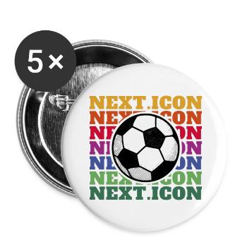 Next Icon Football All Day Football Kids - Buttons small 1''/25 mm (5-pack) - white - Front