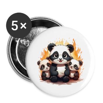 Baby panda squad - Buttons klein 25 mm (5er Pack) - Weiß - Vorne