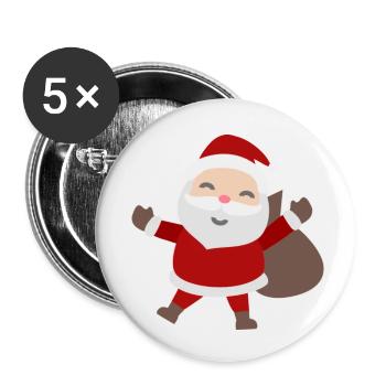 Père Noël - Lot de 5 petits badges (25 mm) - blanc - Devant