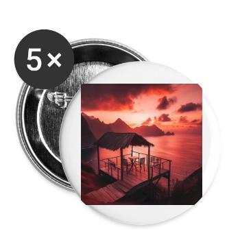 Ein Café am Rande der Welt - Buttons klein 25 mm (5er Pack) - Weiß - Vorne
