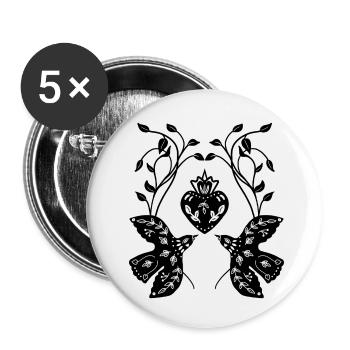 Song of the Birds - Buttons small 1''/25 mm (5-pack) - white - Front