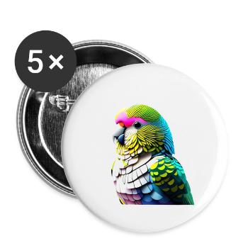 Perruche Bird Propriétaire d’oiseau Calopsitte - Lot de 5 petits badges (25 mm) - blanc - Devant