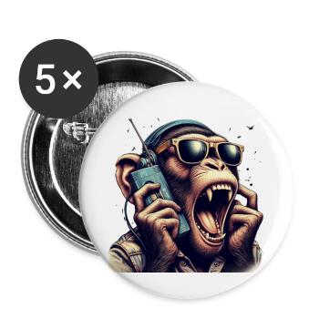 affe - Buttons klein 25 mm (5er Pack) - Weiß - Vorne