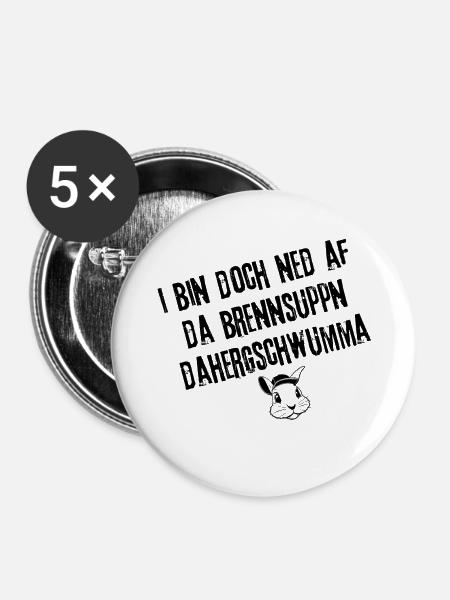 BrennsuppnFlair | Redewendung - Buttons klein 25 mm (5er Pack) - Weiß