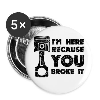 Mechanic Job Statement Worker Make Money - Buttons small 1''/25 mm (5-pack) - white - Front