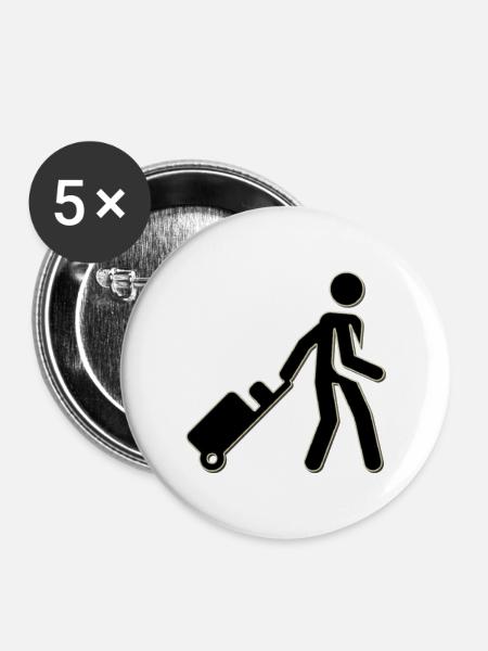 Tourist - Buttons klein 25 mm (5er Pack) - Weiß