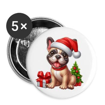 French Bulldog Gifts - Buttons small 1''/25 mm (5-pack) - white - Front