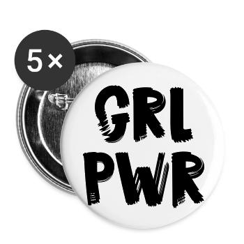 Pouvoir des filles - Lot de 5 petits badges (25 mm) - blanc - Devant