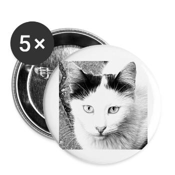 Süße Katze - Buttons klein 25 mm (5er Pack) - Weiß - Vorne