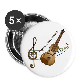 Violin - Buttons small 1''/25 mm (5-pack) - white - Front
