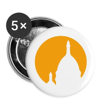 Sacré-Coeur Montmartre Paris gelbe Silhouette - Buttons klein 25 mm (5er Pack) - Weiß - Vorne