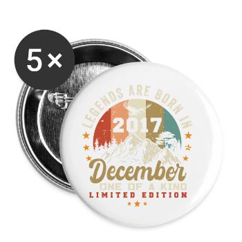 The legends were published in December 2017 - Retro 2017 - Buttons small 1''/25 mm (5-pack) - white - Front