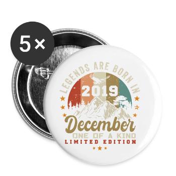 The legends were published in December 2019 - Retro 2019 - Buttons small 1''/25 mm (5-pack) - white - Front