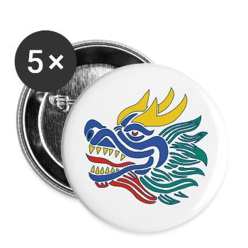 Le sourire du dragon - Lot de 5 petits badges (25 mm) - blanc - Devant
