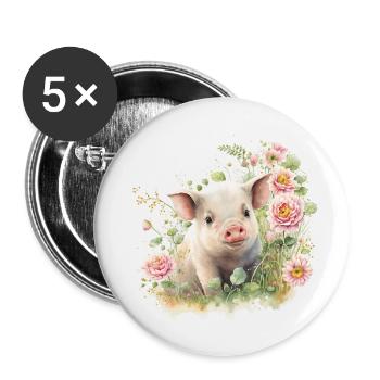 PIG - Buttons small 1''/25 mm (5-pack) - white - Front