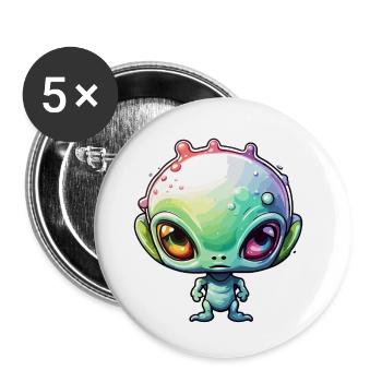 Alien / Außerirdisch / Ufo / Area 51 / All / Mars - Buttons small 1''/25 mm (5-pack) - white - Front