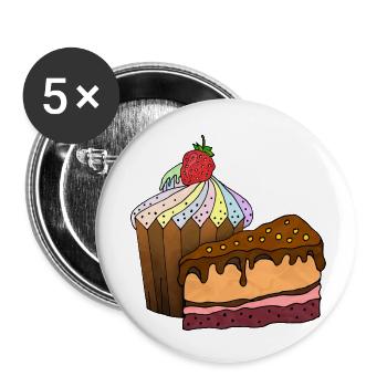 Kuchen - Buttons klein 25 mm (5er Pack) - Weiß - Vorne