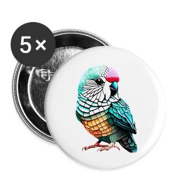 Perruche Oiseau Calopsitte Propriétaire d’oiseau - Lot de 5 petits badges (25 mm) - blanc - Devant