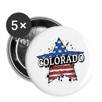 Colorado- USA - United States of America - Buttons small 1''/25 mm (5-pack) - white - Front