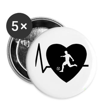 Heartbeat Football 2 (en anglais seulement) - Lot de 5 petits badges (25 mm) - blanc - Devant