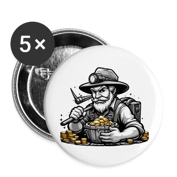 Gold Digger Adventure - Buttons small 1''/25 mm (5-pack) - white - Front