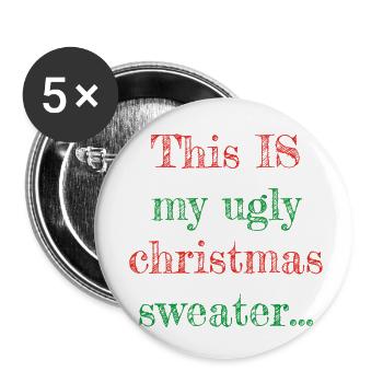 Ugly Christmas sweater - Buttons small 1''/25 mm (5-pack) - white - Front