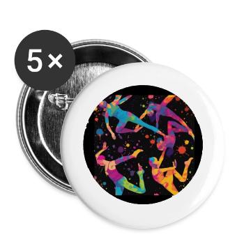 dancer, dancing, illustration, dancer, graffiti - Buttons small 1''/25 mm (5-pack) - white - Front