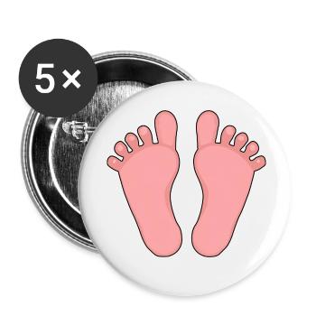 Baby Feet Girl Boy - Buttons small 1''/25 mm (5-pack) - white - Front
