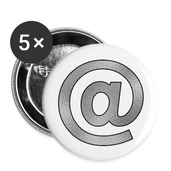 Signe @ Argent - Lot de 5 petits badges (25 mm) - blanc - Devant