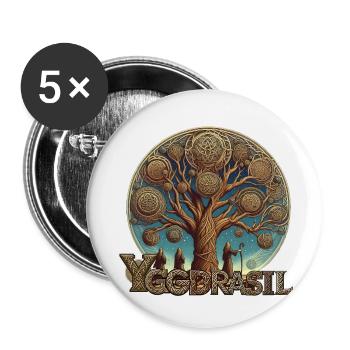 Yggdrasil - Buttons small 1''/25 mm (5-pack) - white - Front