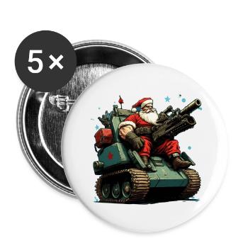 Père Noël - Lot de 5 petits badges (25 mm) - blanc - Devant