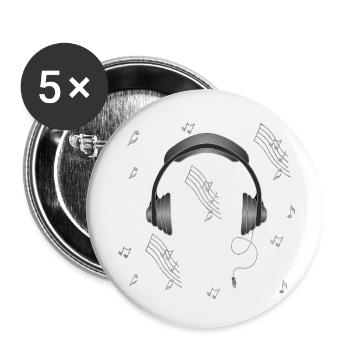 Earphone - Buttons small 1''/25 mm (5-pack) - white - Front