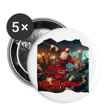 Merry Xmas Sucker Shirt - Buttons small 1''/25 mm (5-pack) - white - Front