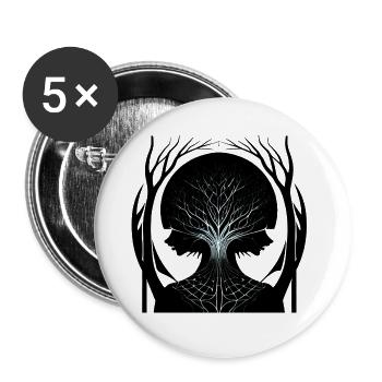 tree of life, tree,abstract,woman,branches - Buttons small 1''/25 mm (5-pack) - white - Front