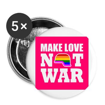 Make love not war - Buttons small 1''/25 mm (5-pack) - white - Front
