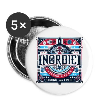 Nordischer Stolz - Buttons klein 25 mm (5er Pack) - Weiß - Vorne
