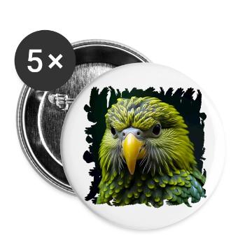 Le perroquet des montagnes de Kea est considéré comme très intelligent - Lot de 5 petits badges (25 mm) - blanc - Devant