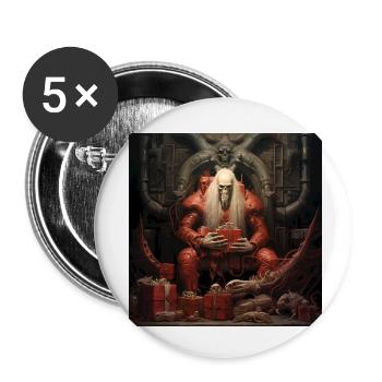 Père Noël effrayant - Lot de 5 petits badges (25 mm) - blanc - Devant