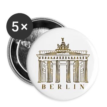 Brandenburger Tor in Berlin, Deutschland - Buttons klein 25 mm (5er Pack) - Weiß - Vorne