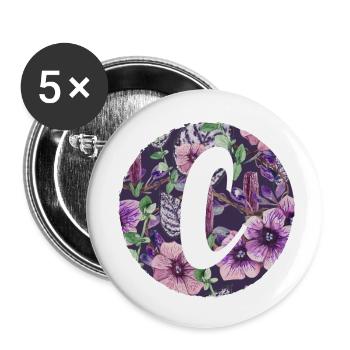 Buchstabe C - Buttons klein 25 mm (5er Pack) - Weiß - Vorne