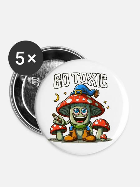 Werden Sie giftig - Buttons klein 25 mm (5er Pack) - Weiß