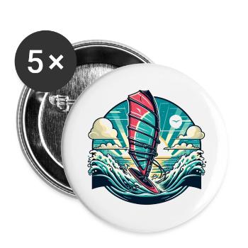 Sailing Adventure: Scenic Water Scene - Buttons small 1''/25 mm (5-pack) - white - Front