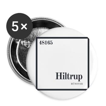 48165 - Hiltrup - Lot de 5 petits badges (25 mm) - blanc - Devant