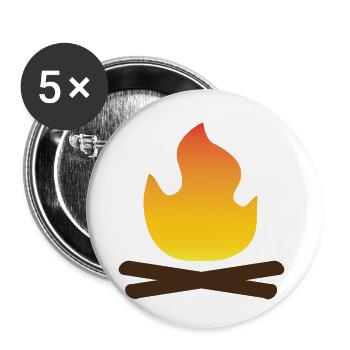 Feu de camp - Lot de 5 petits badges (25 mm) - blanc - Devant