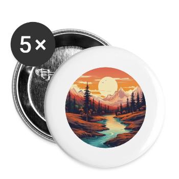 Paysage de rêve - Lot de 5 petits badges (25 mm) - blanc - Devant