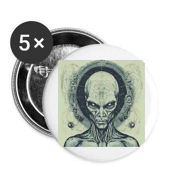 Astronomie Weltraum - Buttons klein 25 mm (5er Pack) - Weiß - Vorne