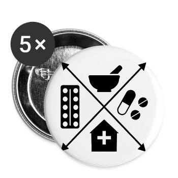 Apotheke - Buttons klein 25 mm (5er Pack) - Weiß - Vorne