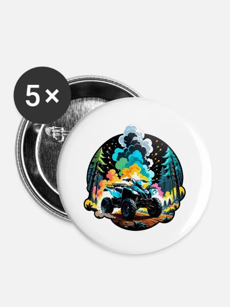 Quad & Offroad - Buttons klein 25 mm (5er Pack) - Weiß
