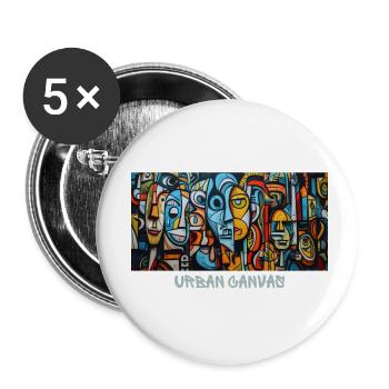 Urban Canvas - Cubism Art - Buttons small 1''/25 mm (5-pack) - white - Front