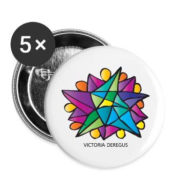 Weihnachtsstern von Victoria Deregus 02 - Buttons klein 25 mm (5er Pack) - Weiß - Vorne